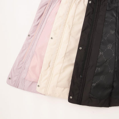 【商品】 潑水防汙可機洗 仿皮草連帽修身長款羽絨服
