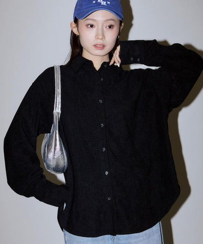 寬鬆燈芯絨襯衫