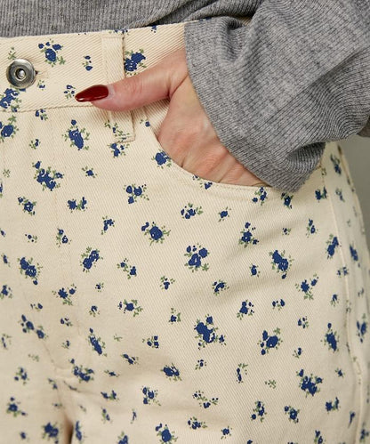 小碎花 彎刀褲