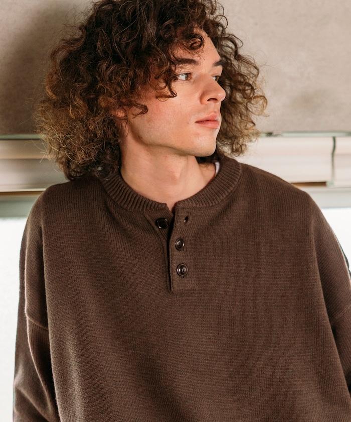Relax Fit 寬鬆易打理 可水洗亨利領針織衫