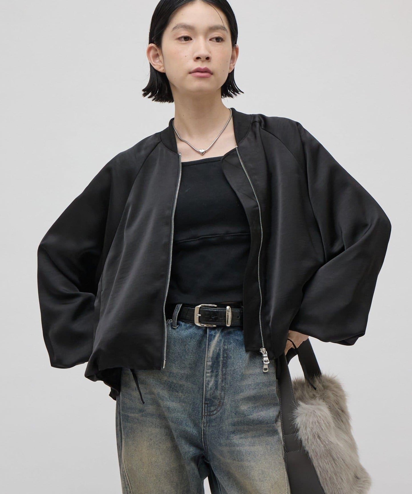 緞面寬鬆夾克 26aw