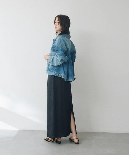 A・MONN 喇叭下襬牛仔夾克