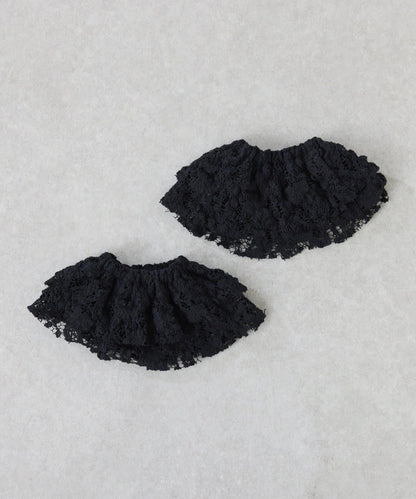 棉質蕾絲袖荷葉邊針織開衫