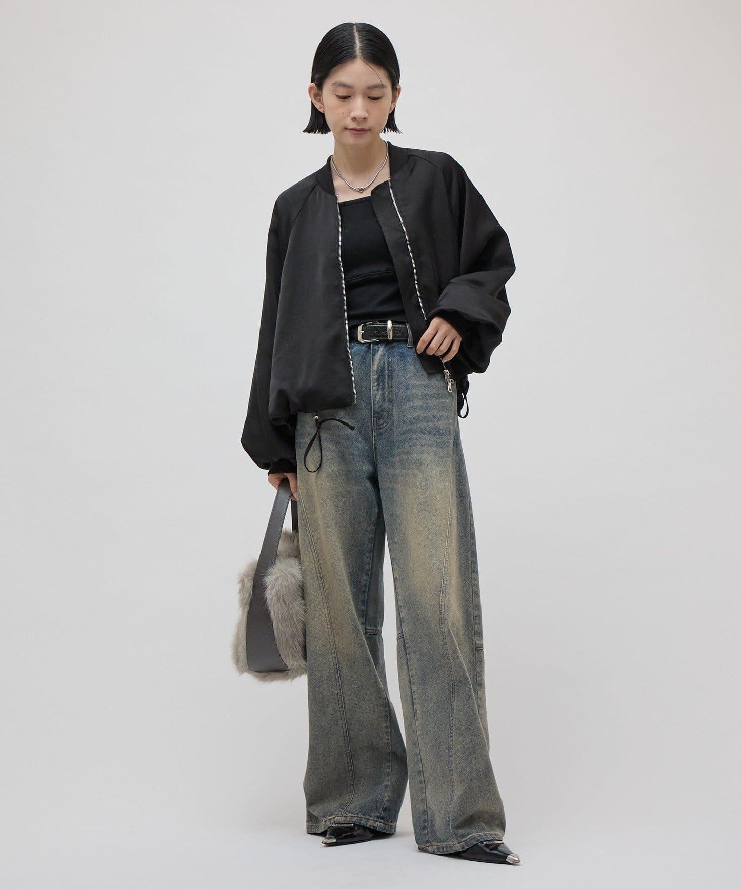 緞面寬鬆夾克 26aw