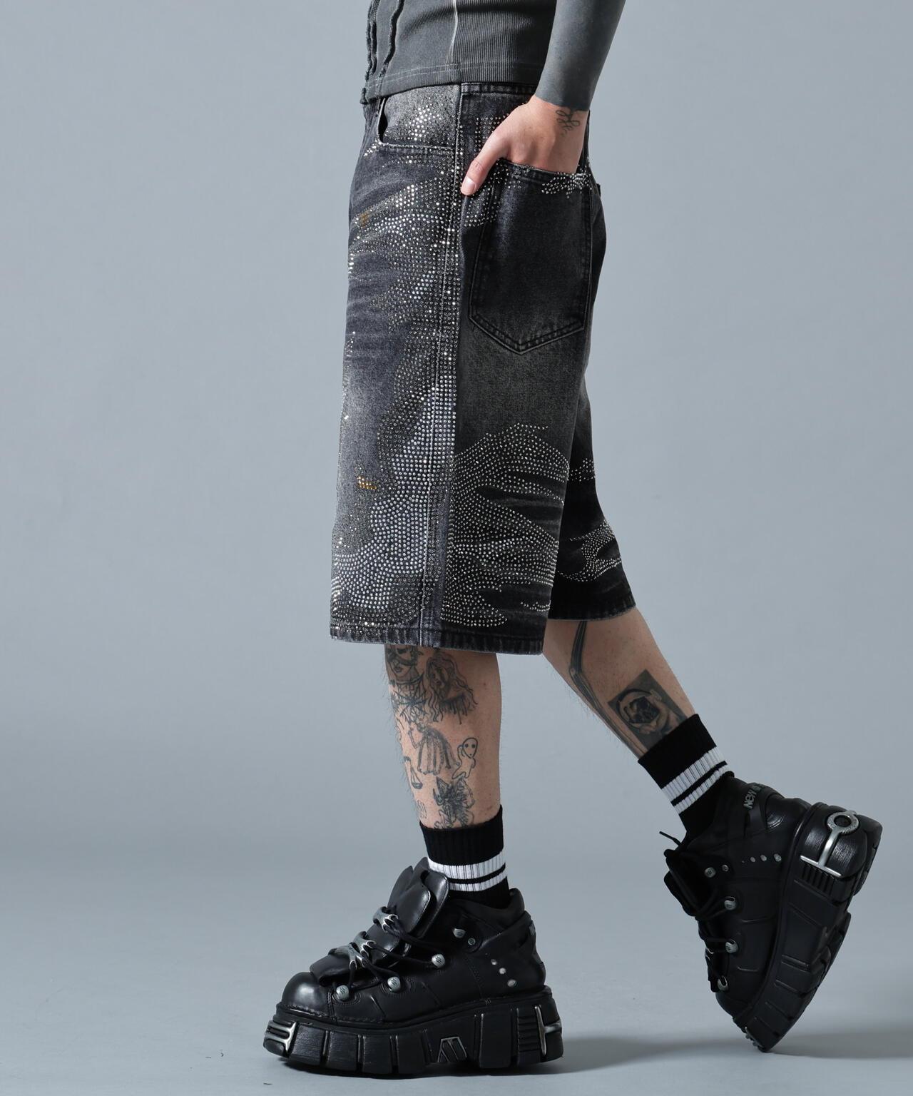 MAVYTH/メヴィス/VOLTAGE GLITTER DENIM SHORTS