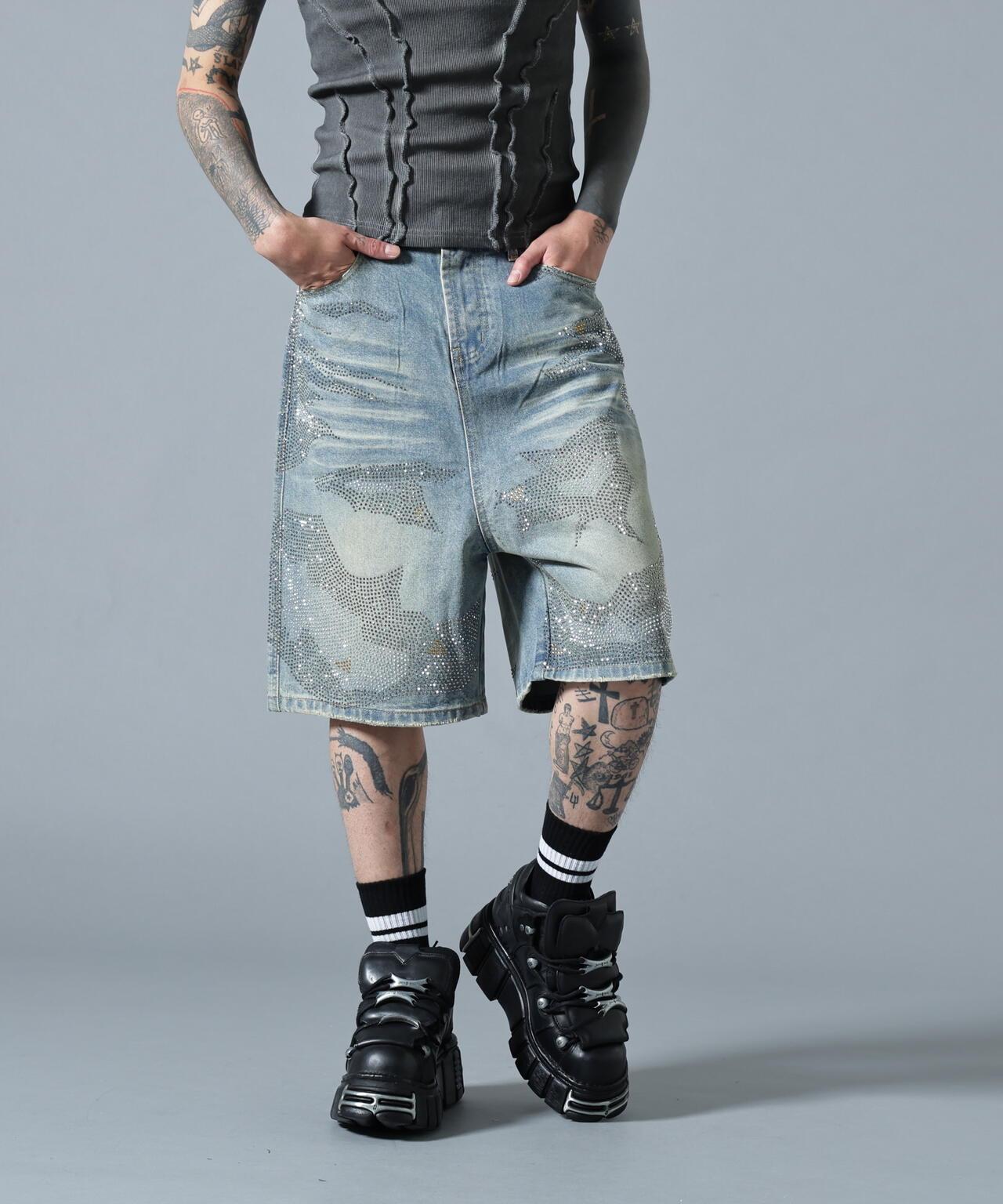 MAVYTH/メヴィス/VOLTAGE GLITTER DENIM SHORTS