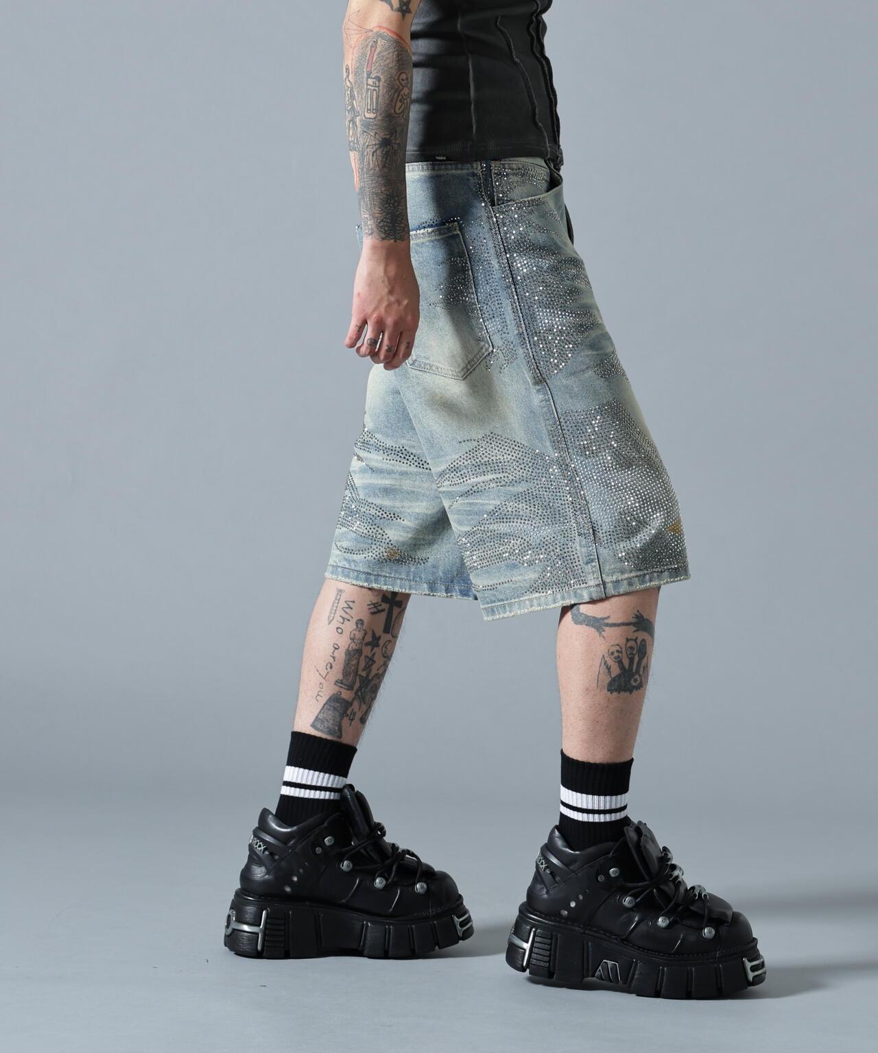 MAVYTH/メヴィス/VOLTAGE GLITTER DENIM SHORTS