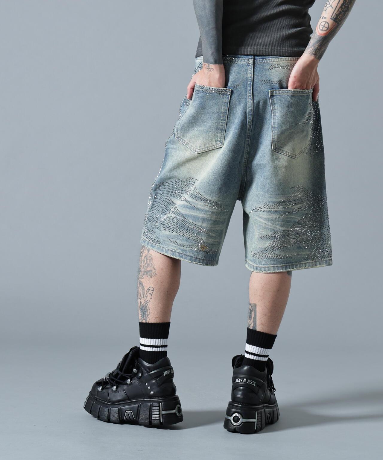 MAVYTH/メヴィス/VOLTAGE GLITTER DENIM SHORTS
