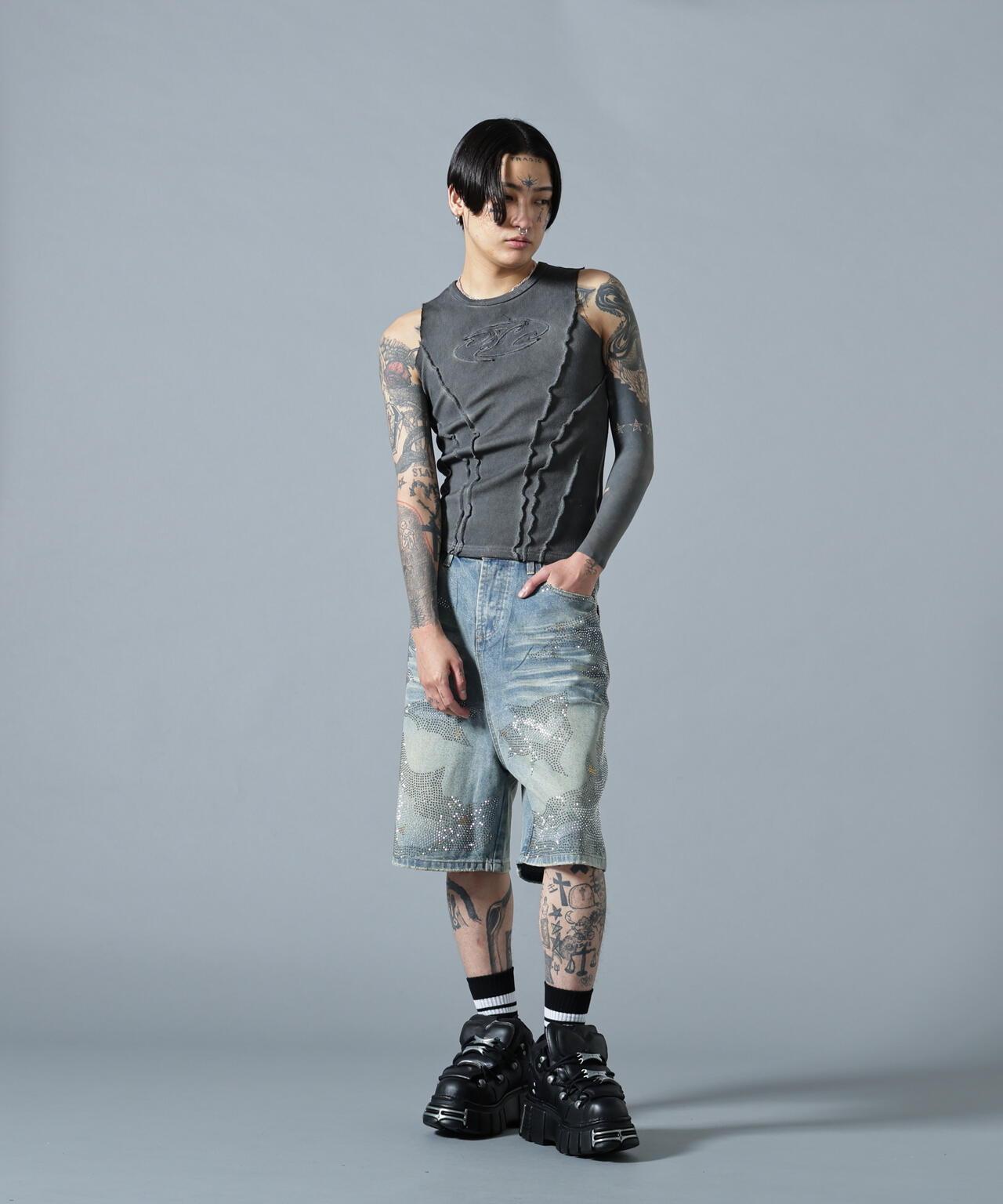 MAVYTH/メヴィス/VOLTAGE GLITTER DENIM SHORTS