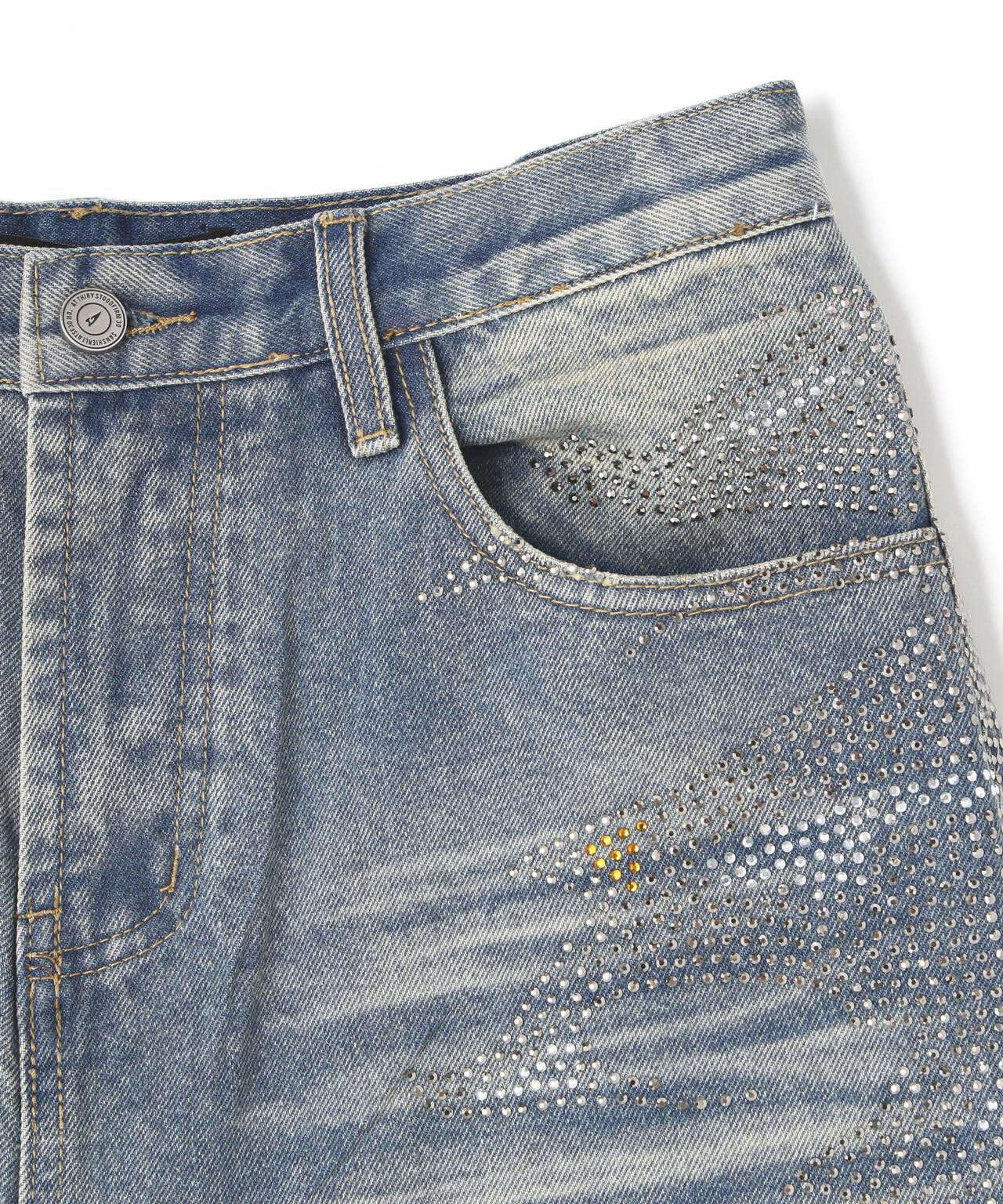 MAVYTH/メヴィス/VOLTAGE GLITTER DENIM SHORTS