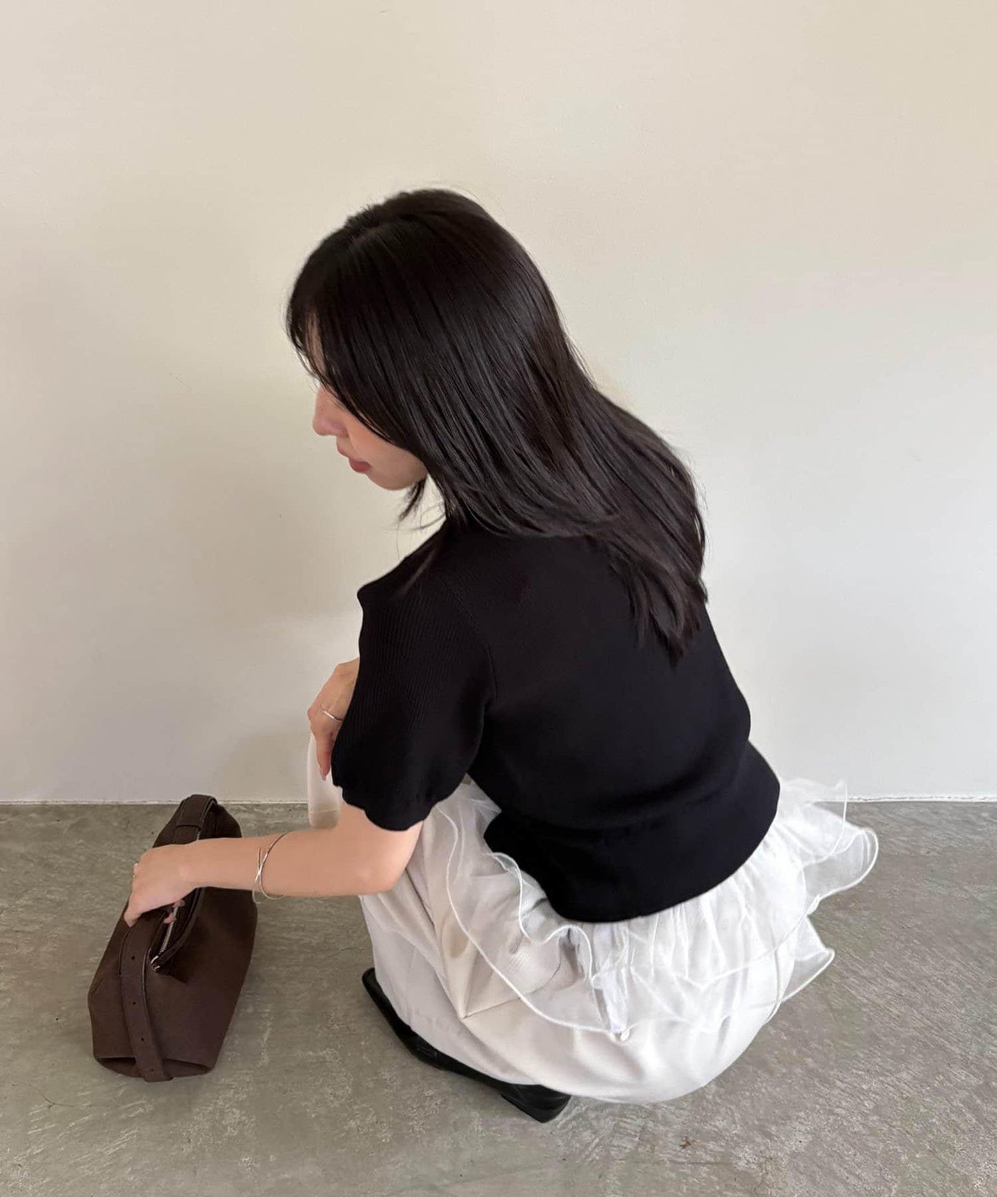 【mana企畫】收腰下襬吊帶衫套裝針織開衫