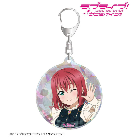 ラブライブ！サンシャイン!!（LoveLive!Sunshine!!） 描き下ろし 黑澤ルビィ 格紋連衣裙ver. 全息亞克力鑰匙扣