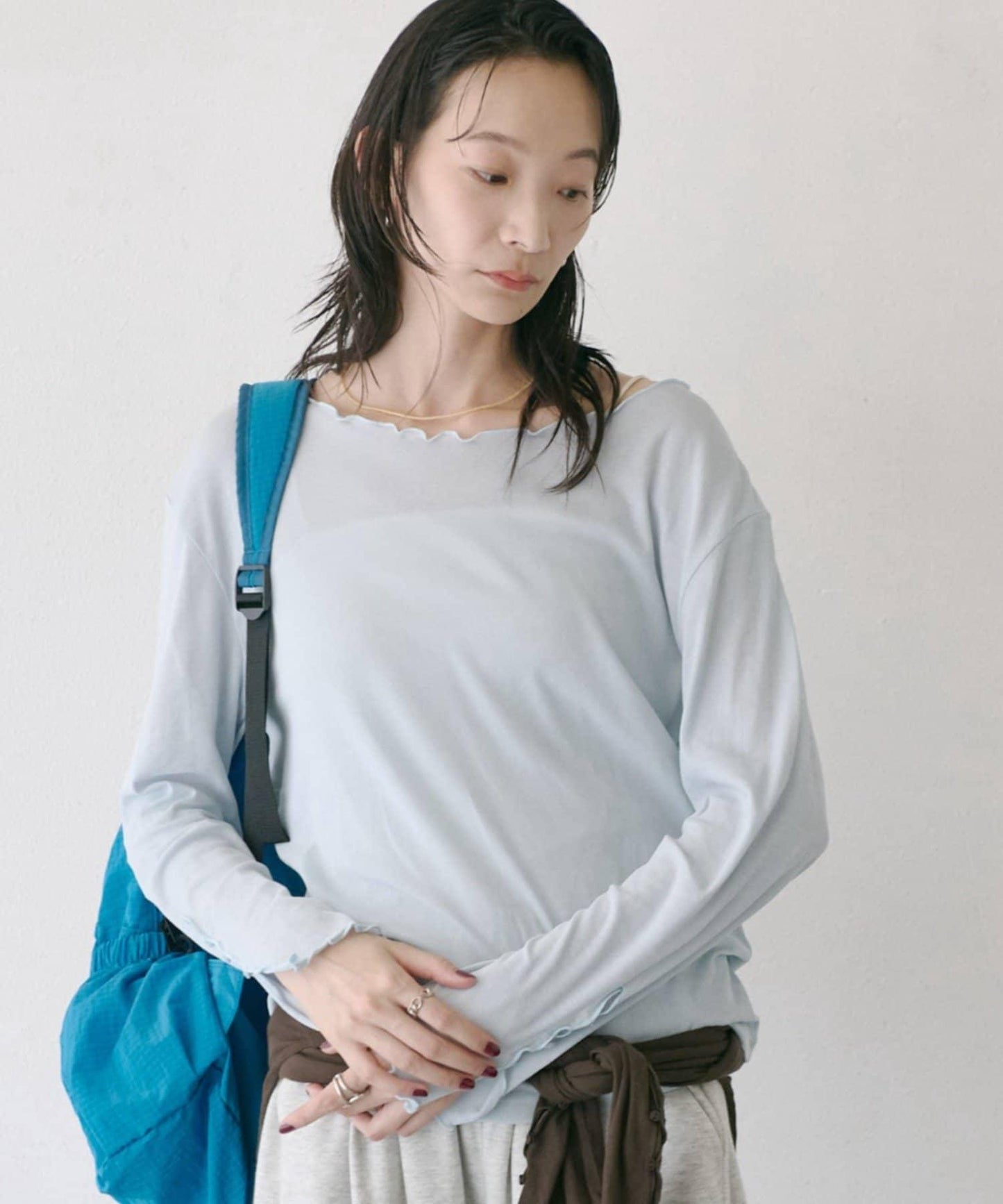 袖釦花邊長袖T恤