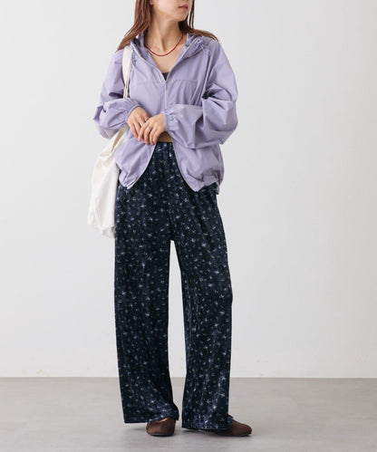 小碎花天鵝絨休閒褲