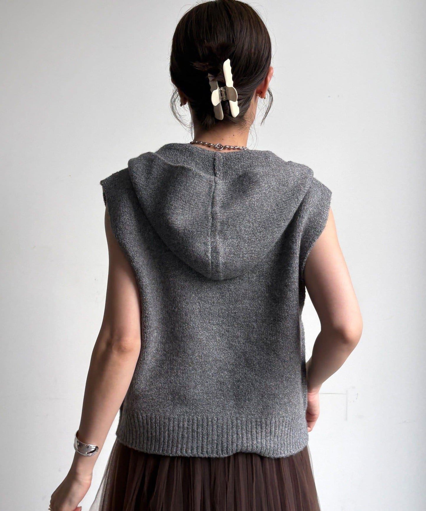 雙拉鍊連帽馬甲