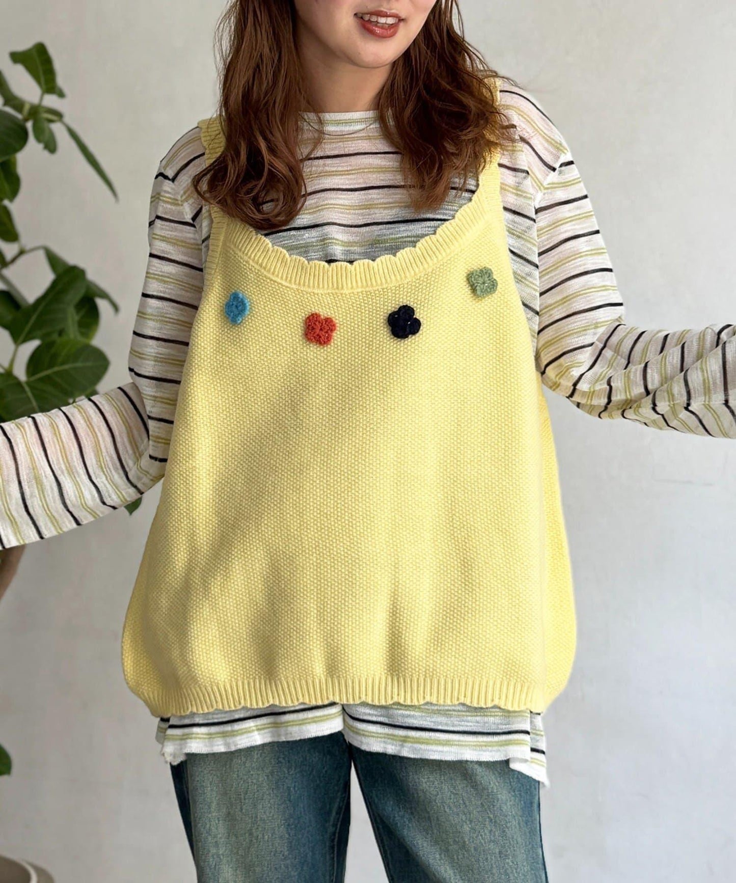 花朵刺繡針織馬甲
