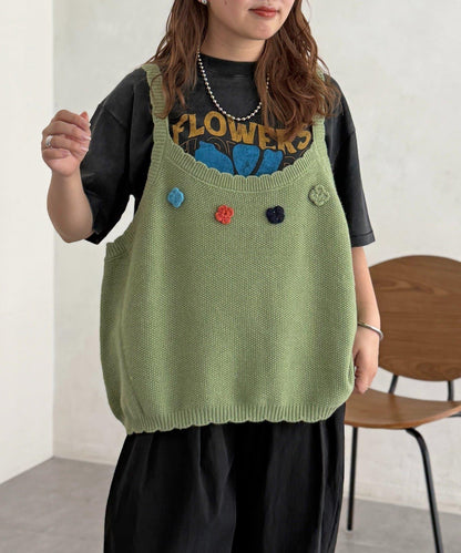 花朵刺繡針織馬甲