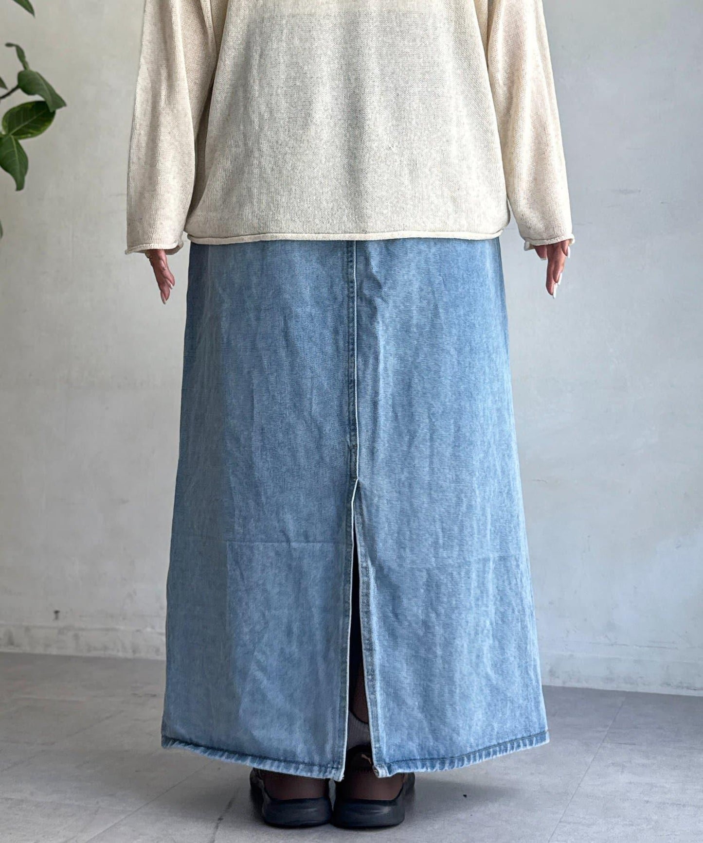 花朵刺繡牛仔半身裙