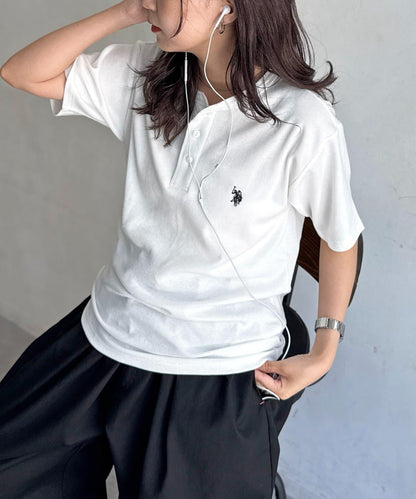 U.S. POLO ASSN. 緊身羅紋亨利領T恤