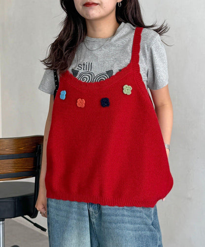 花朵刺繡針織馬甲