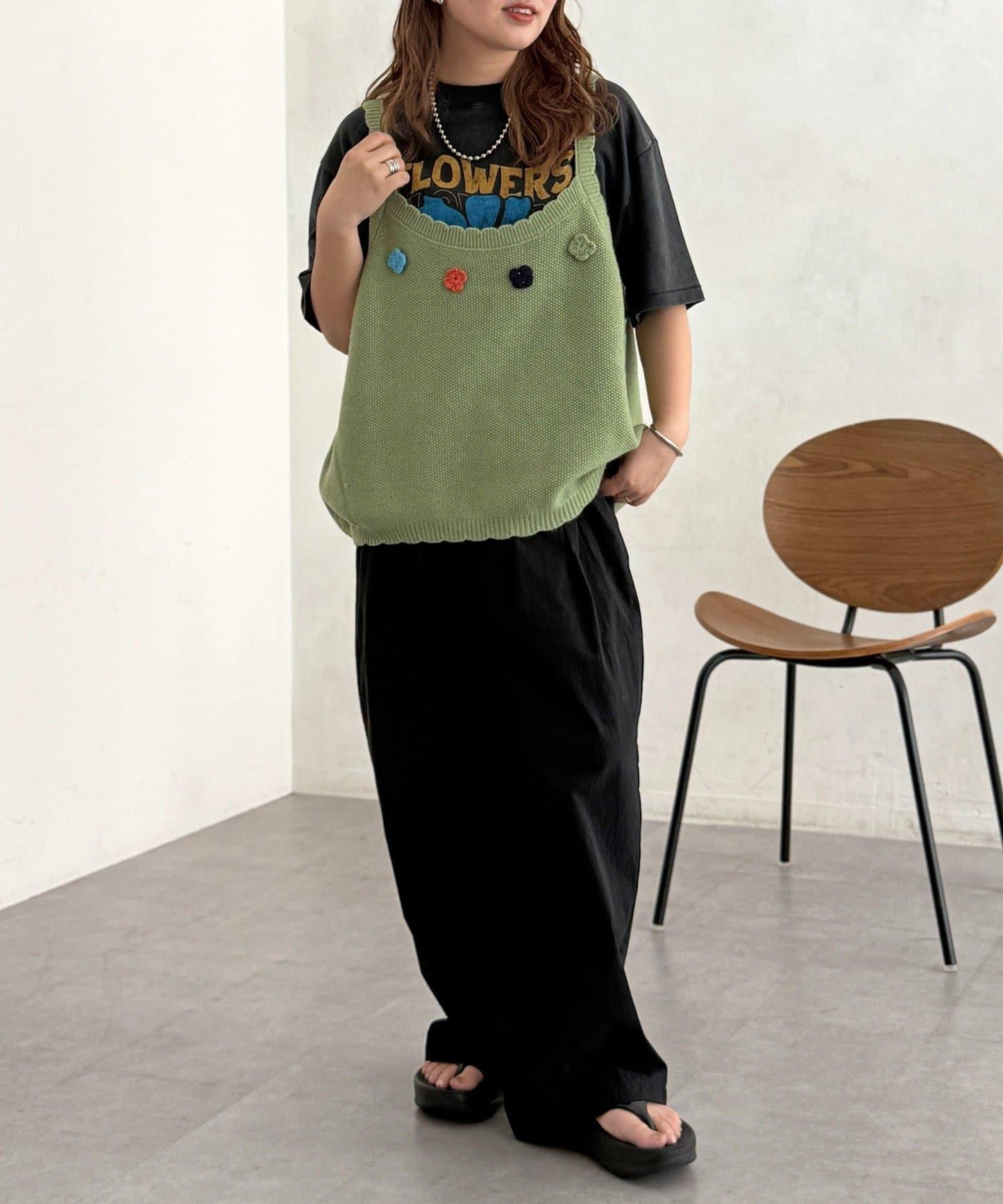 花朵刺繡針織馬甲