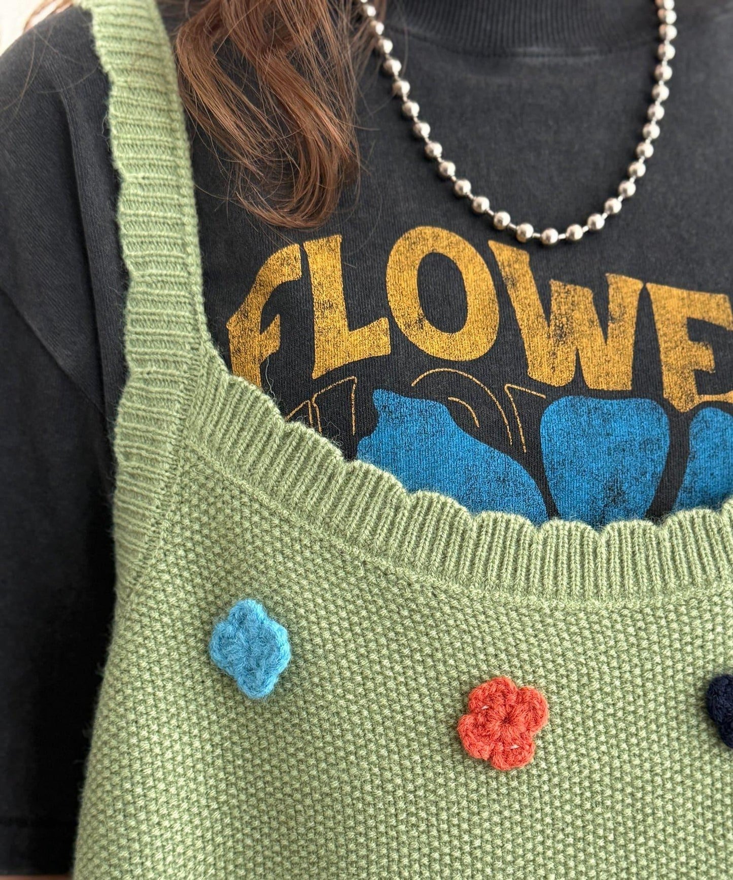 花朵刺繡針織馬甲