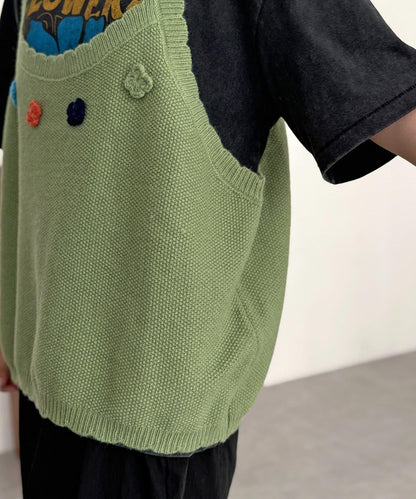 花朵刺繡針織馬甲