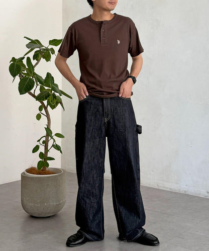 U.S. POLO ASSN. 緊身羅紋亨利領T恤