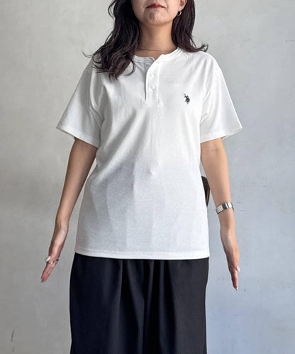 U.S. POLO ASSN. 緊身羅紋亨利領T恤