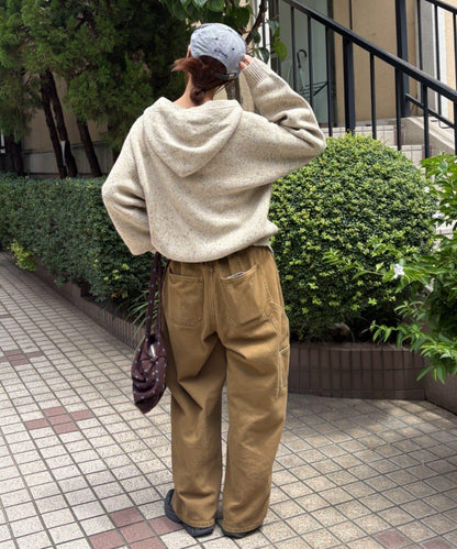 雙面提花針織拉鍊連帽衫【色】
