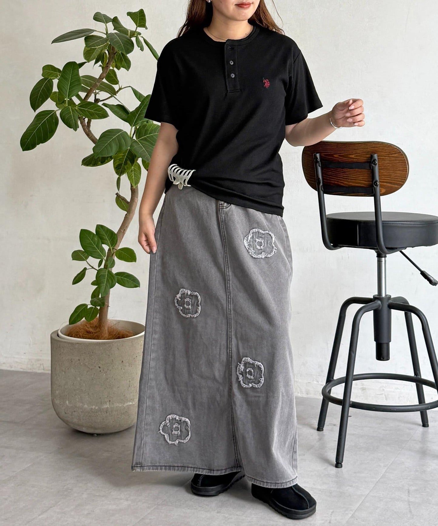 U.S. POLO ASSN. 緊身羅紋亨利領T恤