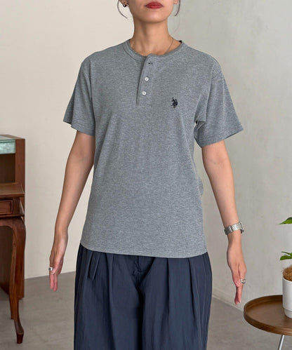 U.S. POLO ASSN. 緊身羅紋亨利領T恤