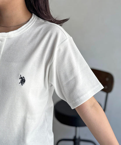 U.S. POLO ASSN. 緊身羅紋亨利領T恤