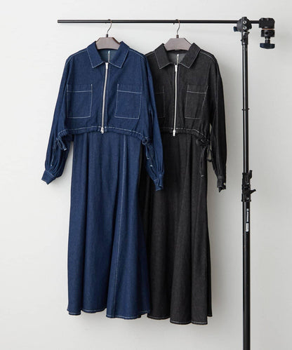 牛仔夾克+吊帶連衣裙套裝