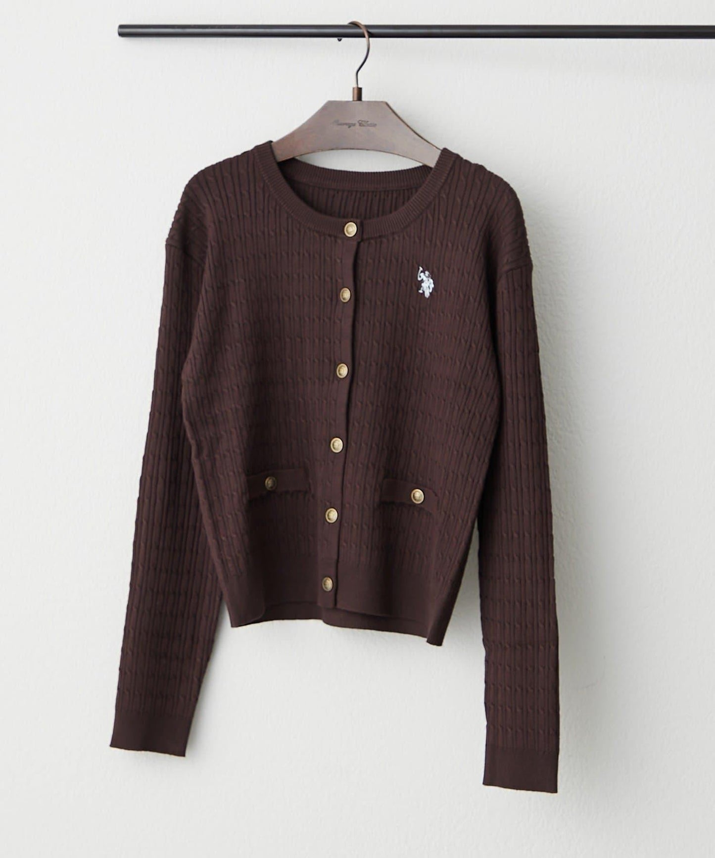 U.S. POLO ASSN. 絞花針織開衫