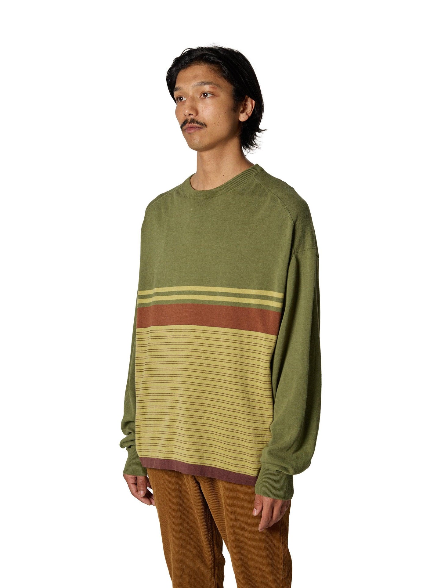 CRAFTED BORDER SWEATER /COTTON YARN 針織衫