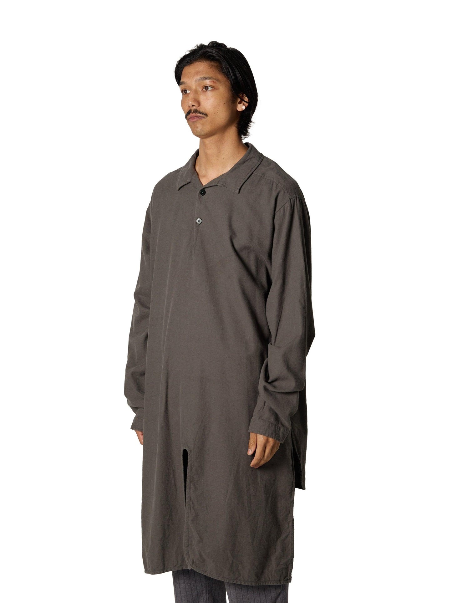 CRAFTED LONG PULLOVER COTTON PEACH SKIN TWILL 長款套頭衫