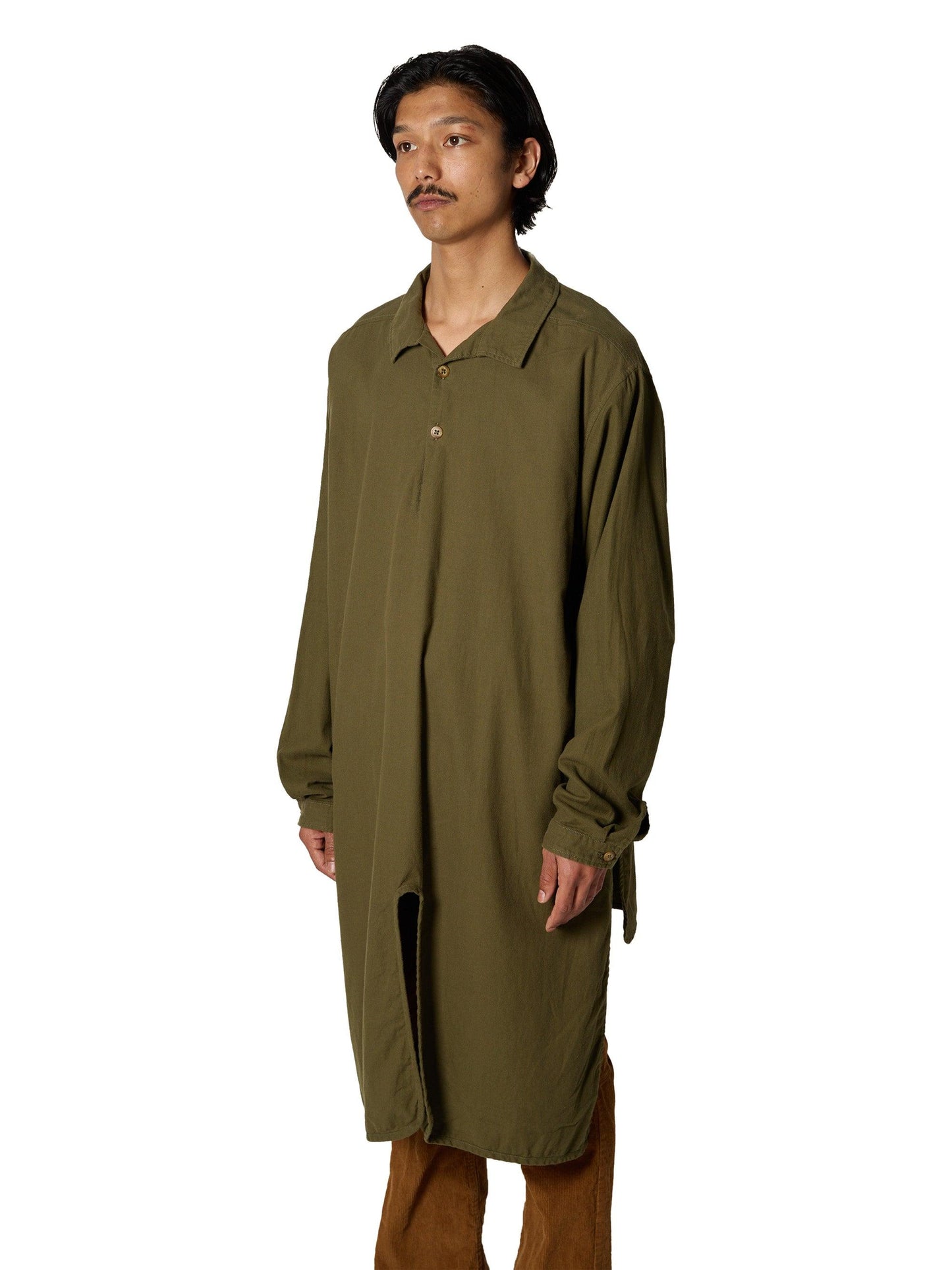 CRAFTED LONG PULLOVER COTTON PEACH SKIN TWILL 長款套頭衫
