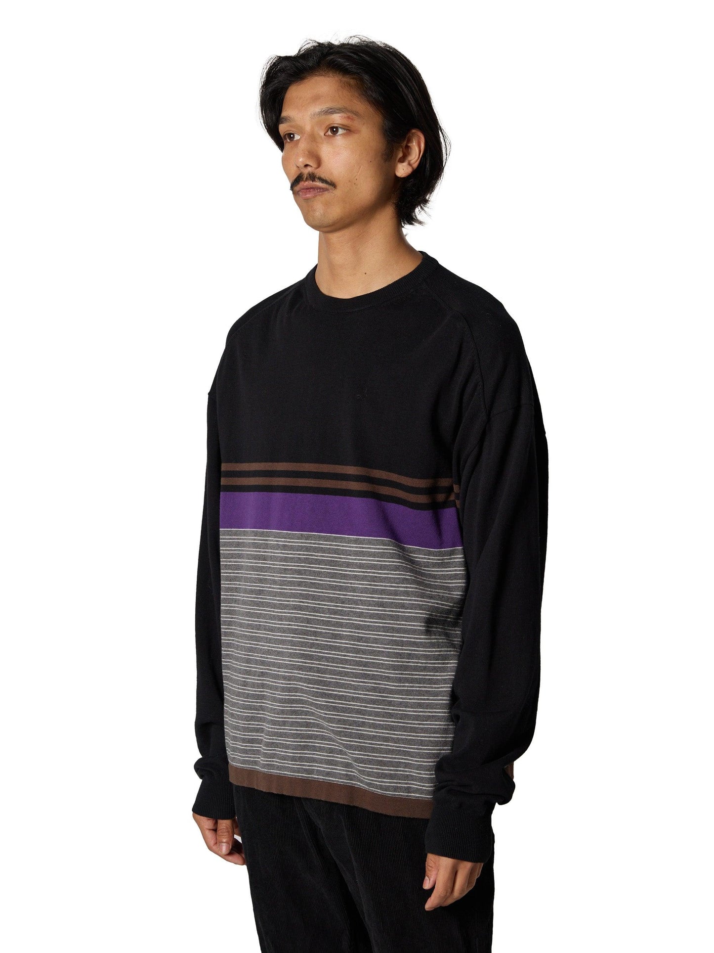 CRAFTED BORDER SWEATER /COTTON YARN 針織衫