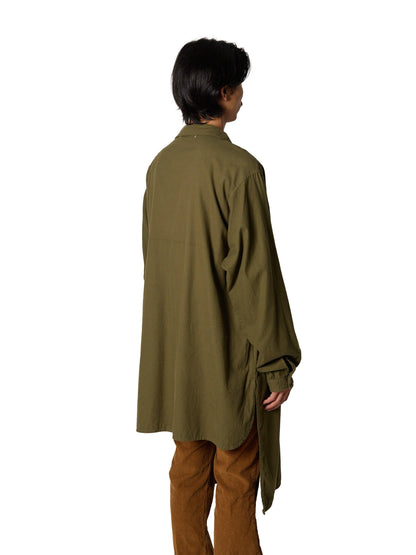 CRAFTED LONG PULLOVER COTTON PEACH SKIN TWILL 長款套頭衫