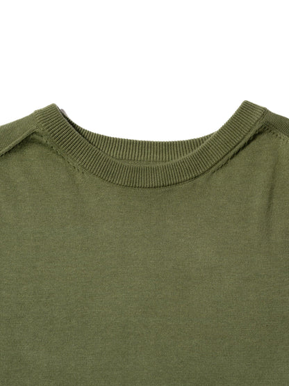 CRAFTED BORDER SWEATER /COTTON YARN 針織衫