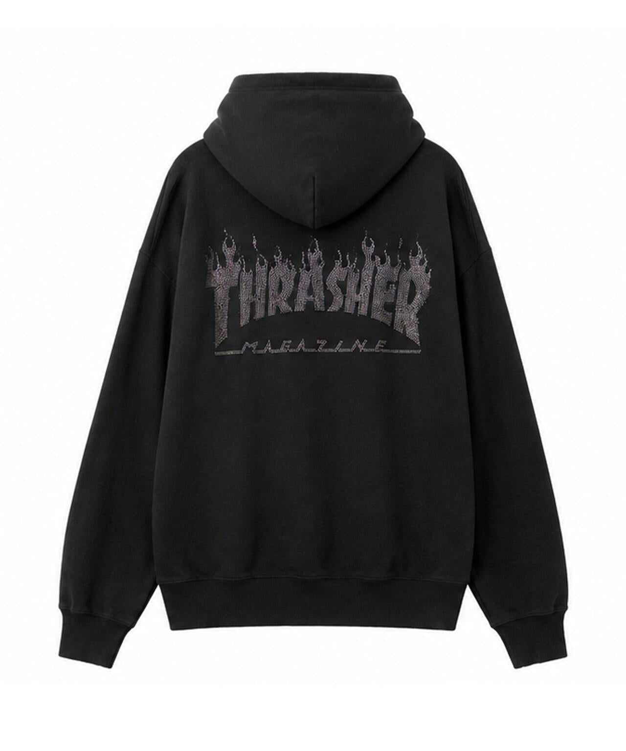 Thrasher/スラッシャー/LHP聯名 RHINESTONE HOODIE 萊茵石連帽衛衣