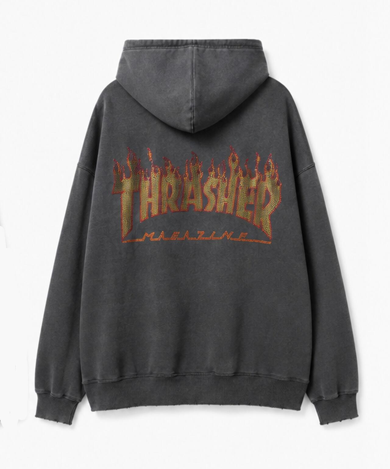 Thrasher/スラッシャー/LHP聯名 RHINESTONE HOODIE 萊茵石連帽衛衣