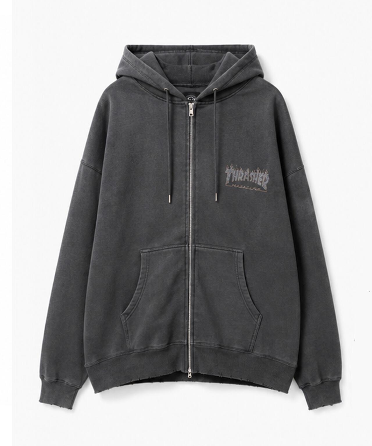Thrasher/スラッシャー/LHP聯名 RHINESTONE HOODIE 萊茵石連帽衛衣