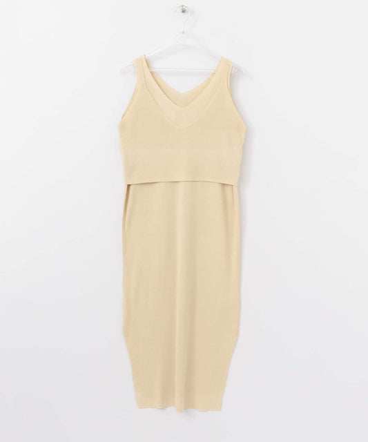 LAYERED KNIT ONE-PIECE 連衣裙