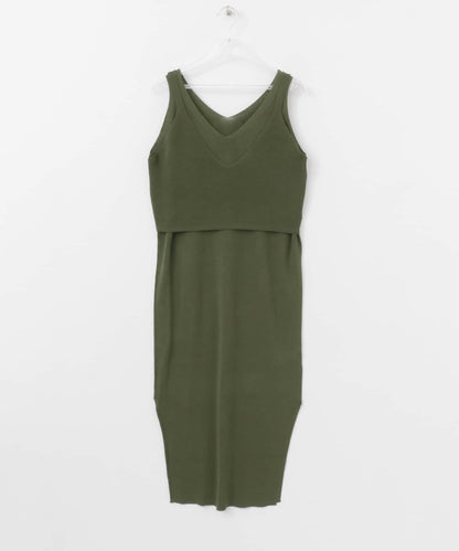 LAYERED KNIT ONE-PIECE 連衣裙