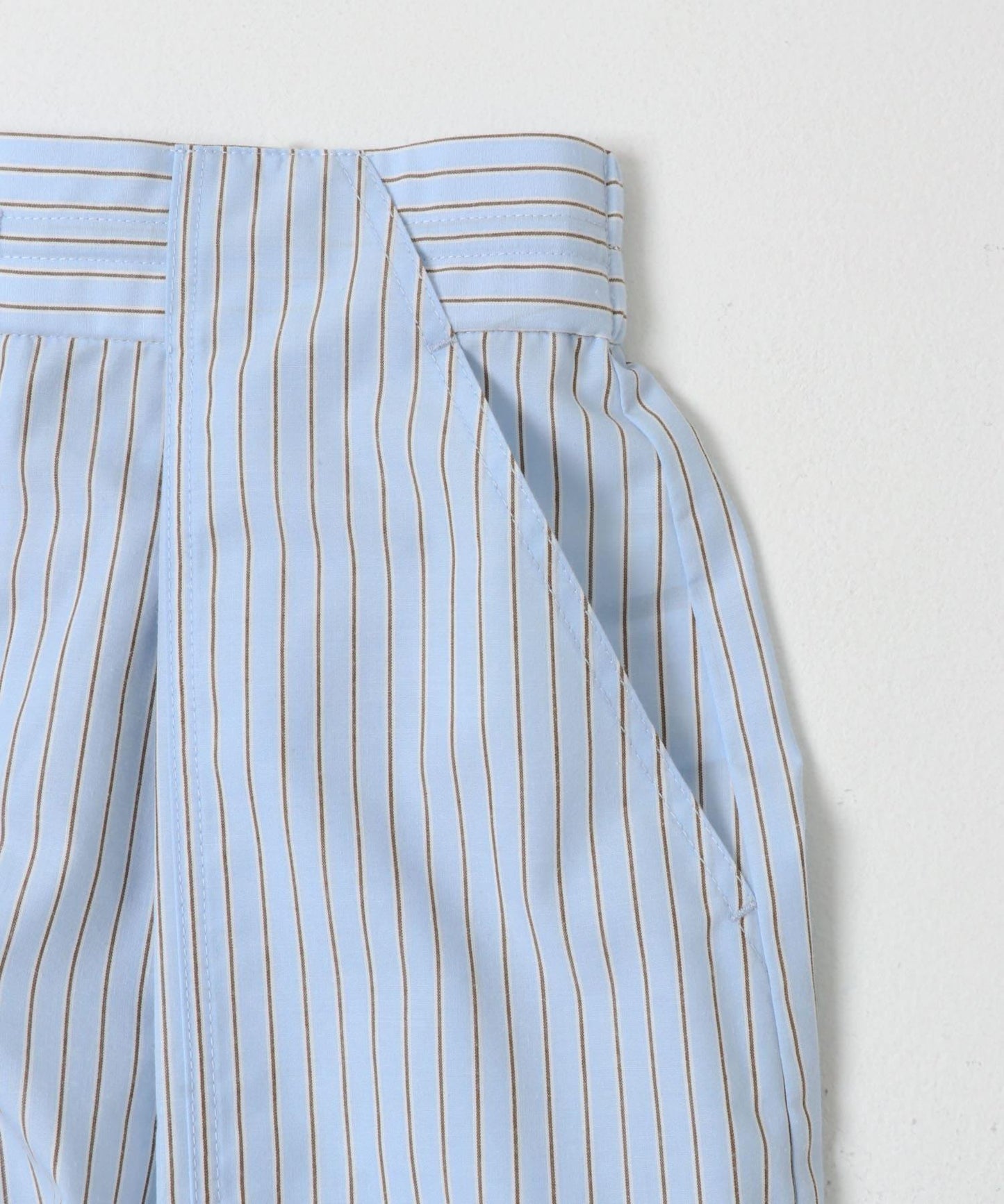 條紋打褶長褲