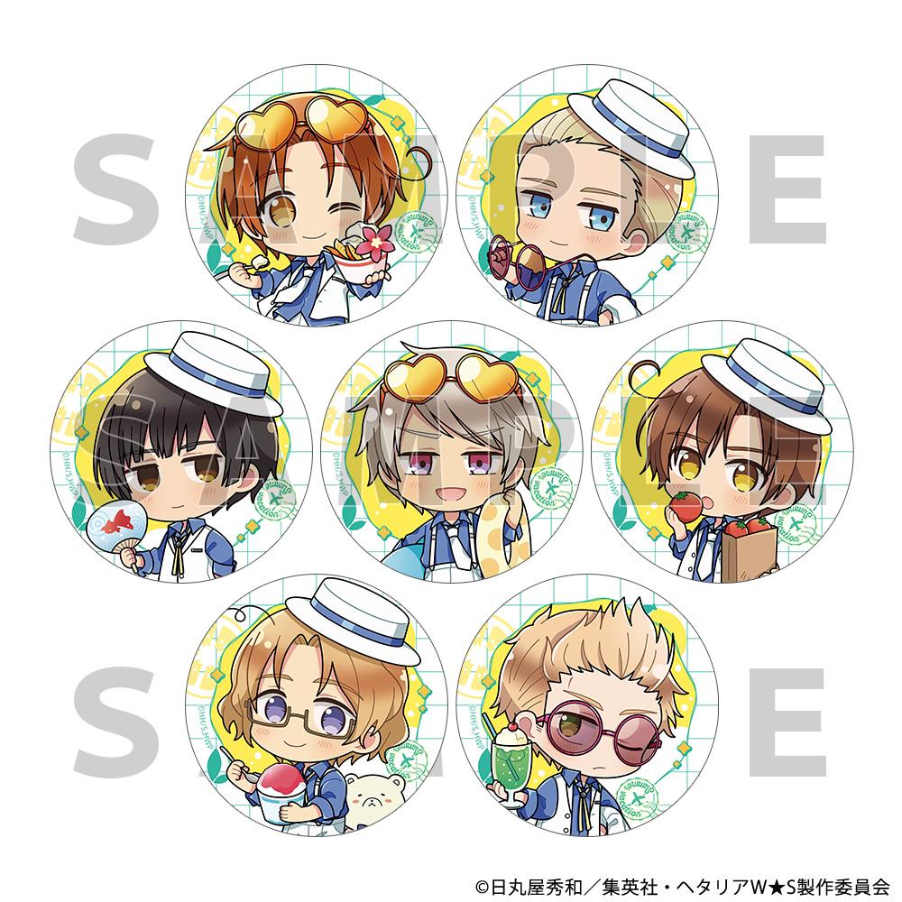 ヘタリア World★Stars（黑塔利亞 World★Stars） 徽章 夏日假期ver.A BOX裝 7個入