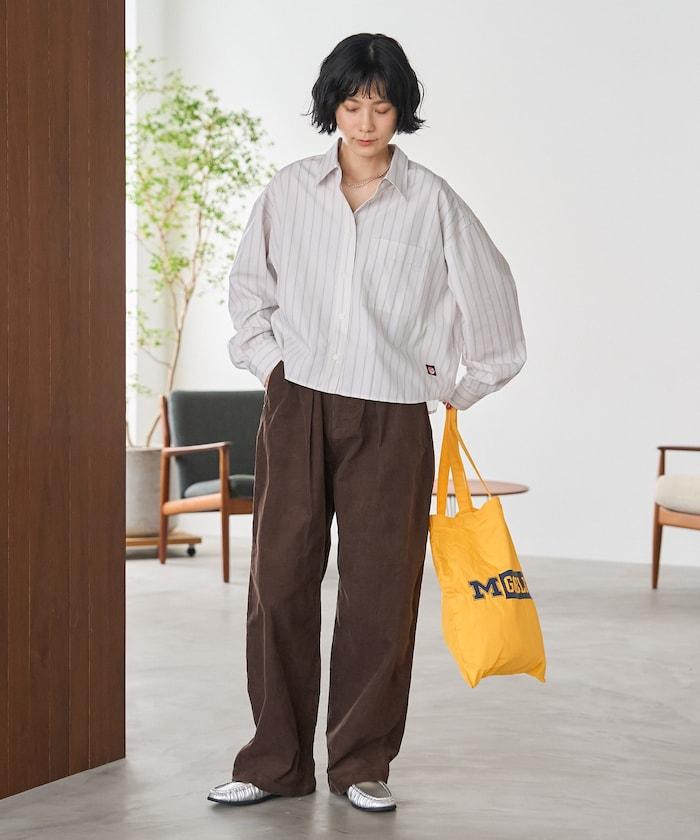 後繫帶 條紋 長袖襯衫