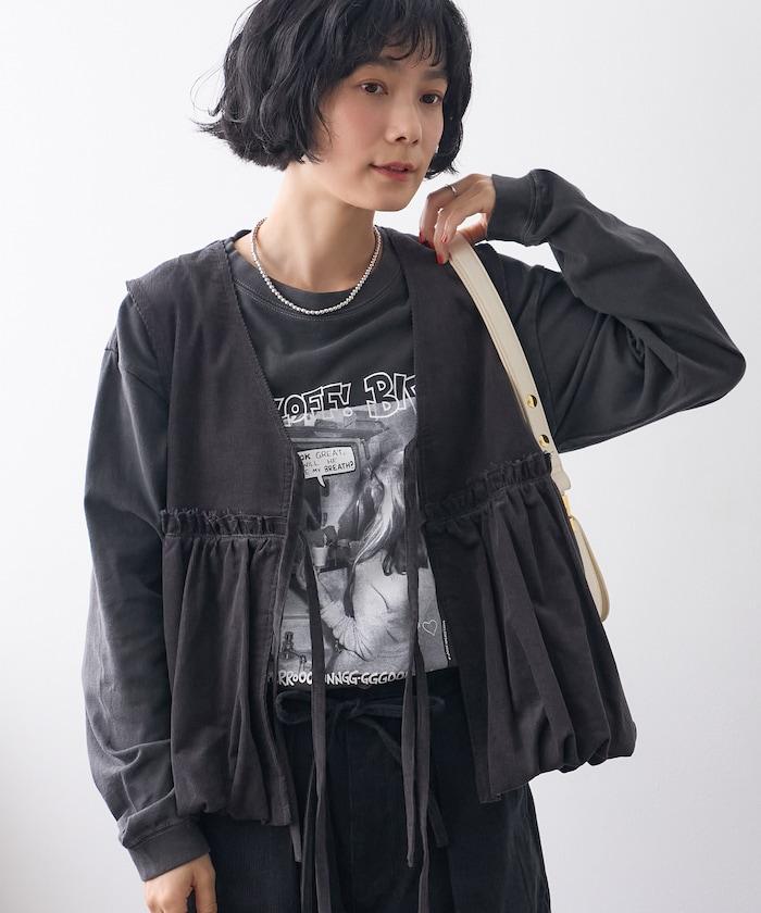 聯名 燈芯絨 束口蝴蝶結馬甲